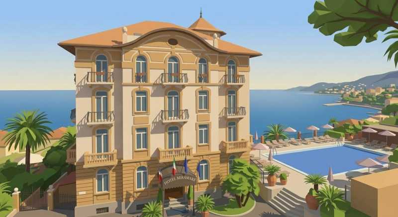 Prestigious hotel on the first line in Forte dei Marmi for sale